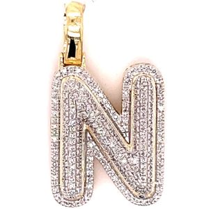 10k 0.33-0.41ct Charm "initial N"