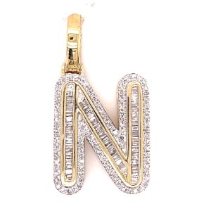 10k 0.48-0.58ct Charm "initial N"