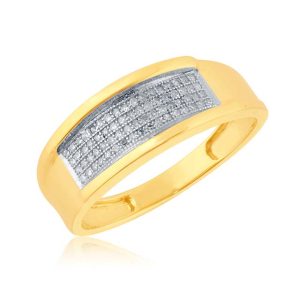 10K DIAMOND 0.20 CT MENS RING