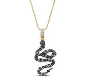 10K 1.34- 1.48CT CHARM BLK/RED/WHT "COBRA"
