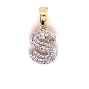 10K 0.14- 0.16CT CHARM "INITIAL S"