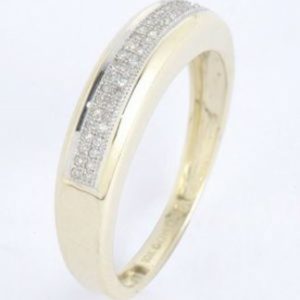 10K DIAMOND 0.15 CT MENS RING (2 ROWS)
