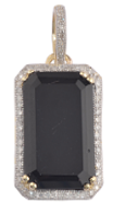 10K 0.18-0.20CT CHARM STONE "BLACK DOG TAG" CNTR 5.80-6.15 CT