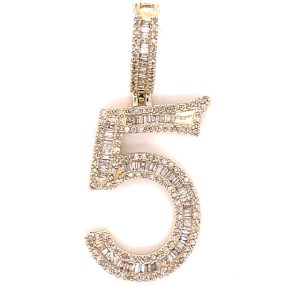 10K 0.77-0.90CT CHARM "NUMBER 5"