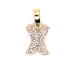 10k 0.12-0.14ct Charm "initial X"
