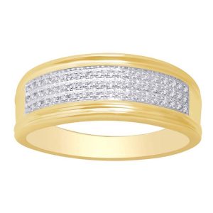 10K DIAMOND 0.08-0.12 CT MENS RING