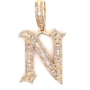 10K 0.83-1.10CT CHARM OLD ENGLISH "INITIAL N"
