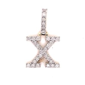 10k 0.31-0.35ct Charm "initial X"