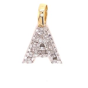 10K 0.39CT CHARM "INITIAL A"