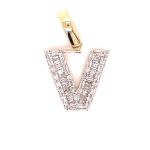 10k 0.37ct Charm "initial V"