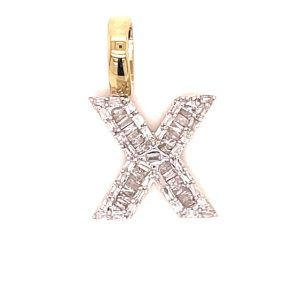 10k 0.36ct Charm "initial X"