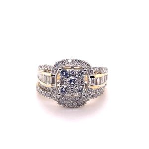 14K YELLOW GOLD DIAMOND 1.54 CT TOTAL WEIGHT BRIDAL SET