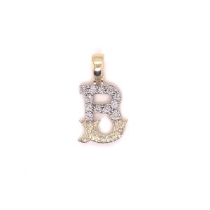10K 0.17-0.18CT Charm "INITIAL B"