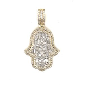 10K 3.66-4.27CT CHARM "HAMSA HAND"