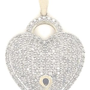 10k 0.97-1.01ct Charm "heart With Lock"