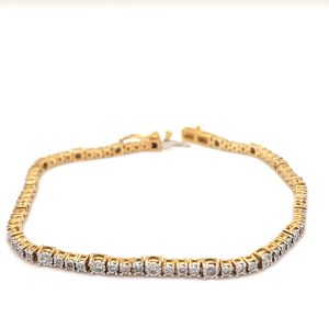 10k 0.97ct Diamond Bracelet Ladies Size 7.5 Inch 3.30mm