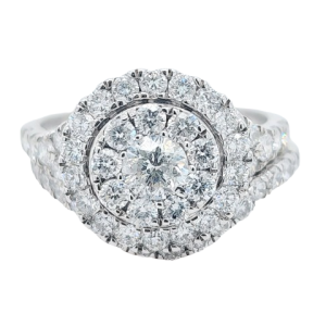 10K WHITE GOLD DIAMOND 1.93 CT AND 0.34 CT CENTER BRIDAL SET