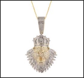 10K 0.66-0.69CT CHARM "LION WITH CROWN"