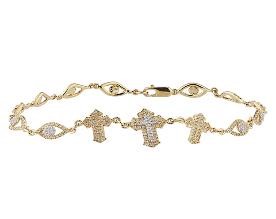 10k 0.81ct Diamond Bracelet Ladies "Cross" Size 7.25