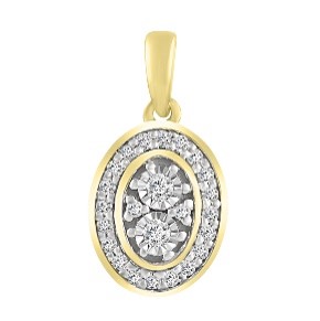 14k 0.11ct Charm "diamond Filled Cluster"
