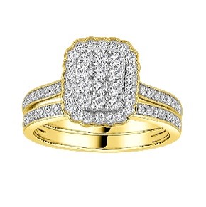 14K YELLOW GOLD DIAMOND 0.68 CT BRIDAL SET