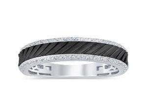 14K DIAMOND 0.55 CT MENS MACHINE RING