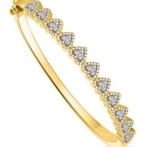 10K 0.80CT Diamond Bracelet "Heart" Size 18CM