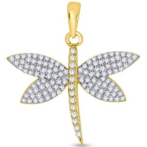 10K 0.39CT CHARM "DRAGONFLY"