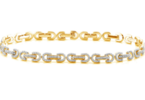 10k 1.04ct Diamond Bracelet Ladies Size 7 Inches "Gucci Style"