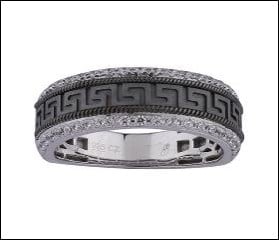 10K DIAMOND 0.51 CT MENS MACHINE RING ("GREEK STYLE")