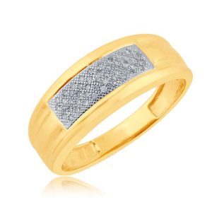 10K DIAMOND 0.15 CT MENS RING