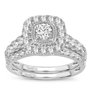 14K WHITE GOLD DIAMOND 1.50 CT TOTAL WEIGHT BRIDAL RING