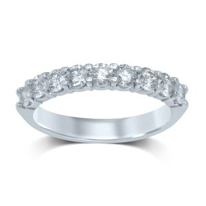 14K WHITE GOLD DIAMOND 0.90 CT RING (9 TOTAL STONES)