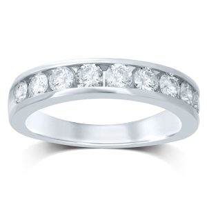 14K WHITE GOLD DIAMOND 0.16 CT RING (9 TOTAL STONES)