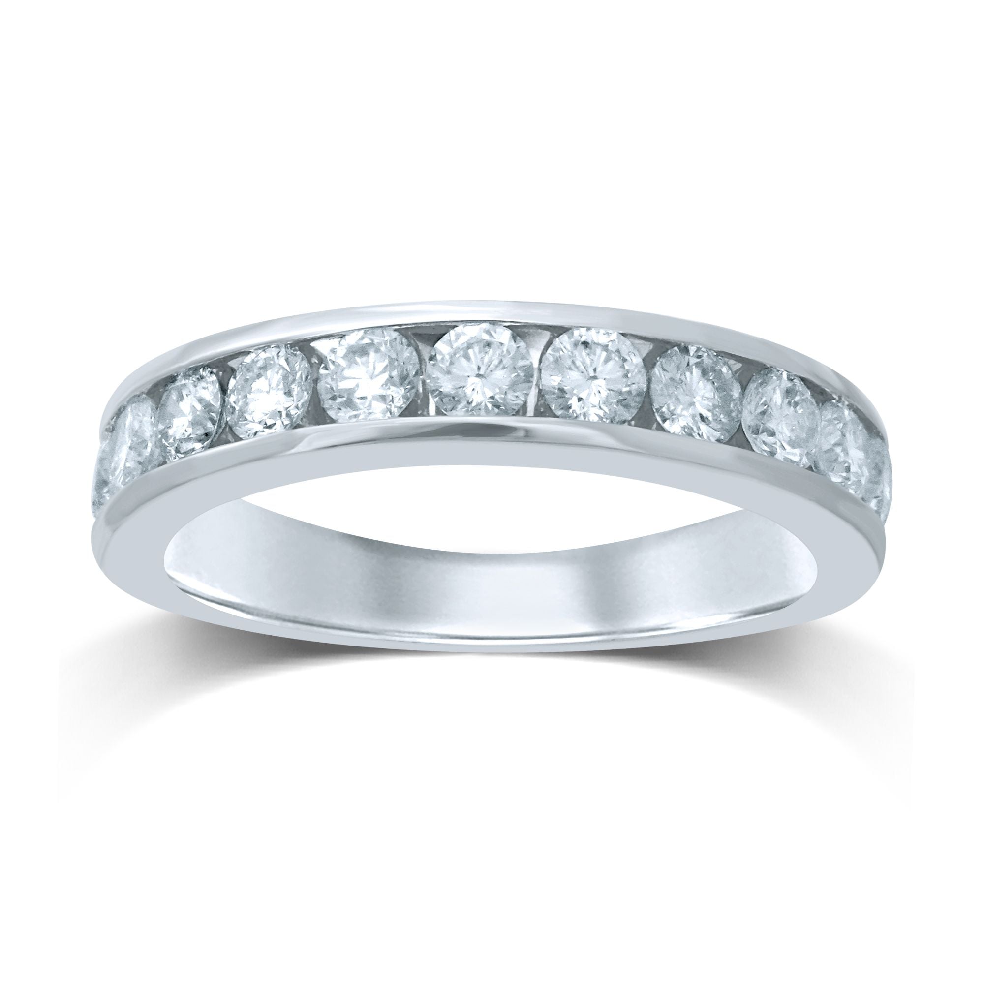 14K WHITE GOLD DIAMOND 0.78 CT RING (11 TOTAL STONES)