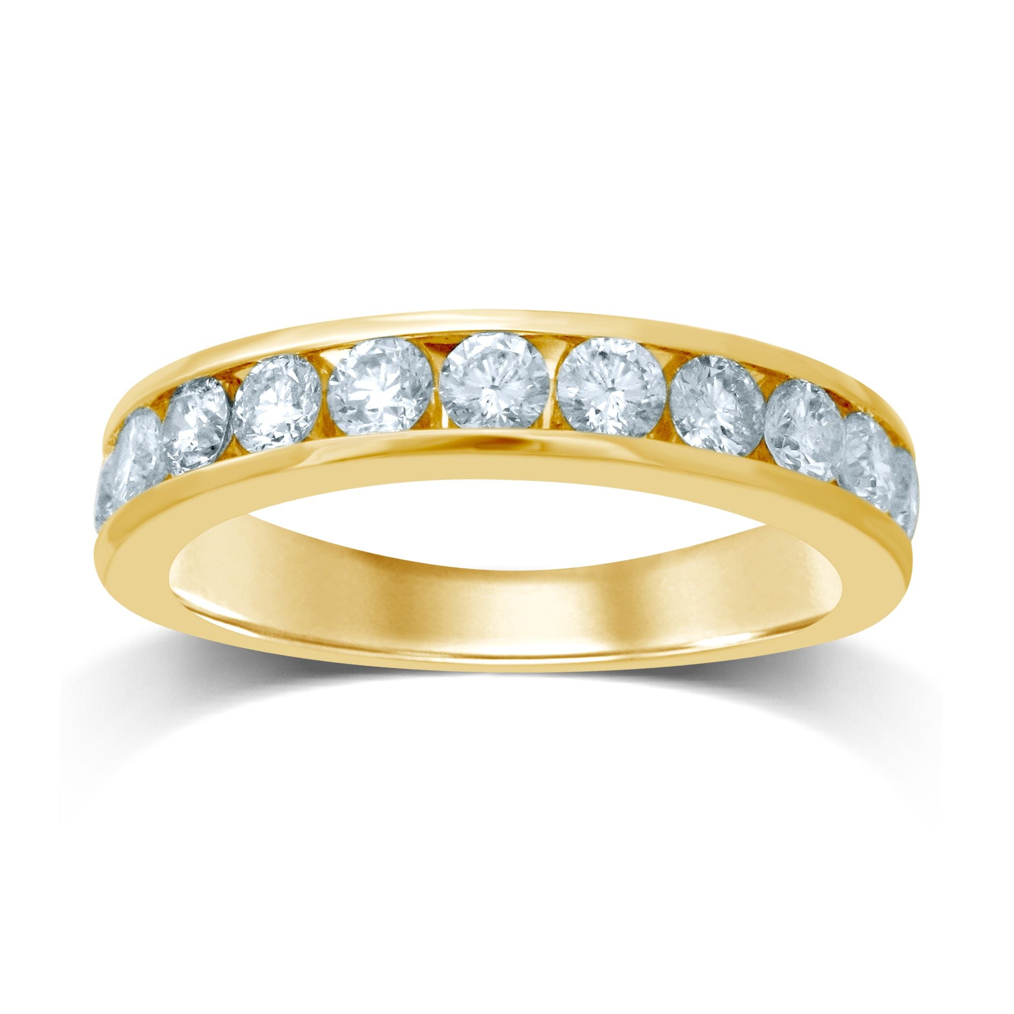 14K YELLOW GOLD DIAMOND 0.36 CT RING (11 TOTAL STONES)
