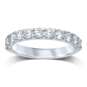 14K WHITE GOLD DIAMOND 0.75 CT RING (11 TOTAL STONES)