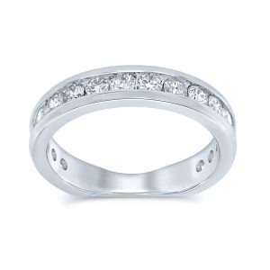14K WHITE GOLD DIAMOND 0.10 CT RING (18 TOTAL STONES)