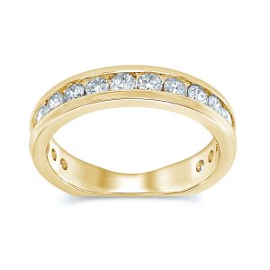 14K YELLOW GOLD DIAMOND 0.33 CT RING (18 TOTAL STONES)