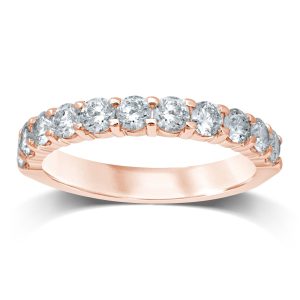 14K ROSE GOLD DIAMOND 0.75 CT RING (11 TOTAL STONES)