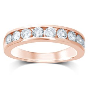 14K ROSE GOLD DIAMOND 0.36 CT RING (9 TOTAL STONES)