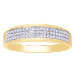 10K RHODIUM DIAMOND 0.16-0.20 CT MENS RING