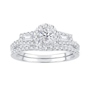 14K WHITE GOLD DIAMOND 1.00 CT TOTAL WEIGHT BRIDAL RING