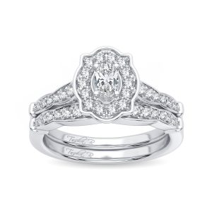 14K WHITE GOLD DIAMOND 0.50 CT TOTAL WEIGHT BRIDAL RING