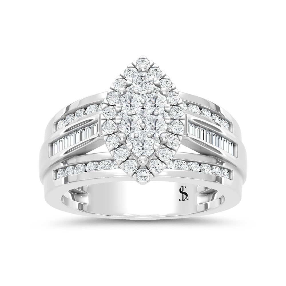 10K WHITE GOLD 1.00 CT TOTAL WEIGHT DIAMOND ENGAGEMENT RING
