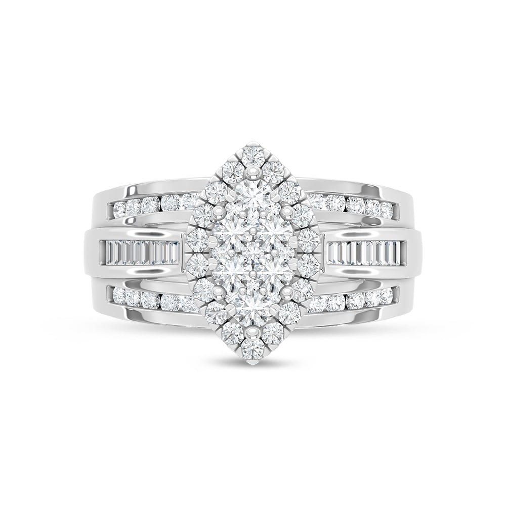 10K WHITE GOLD 1.00 CT TOTAL WEIGHT DIAMOND ENGAGEMENT RING - Image 2