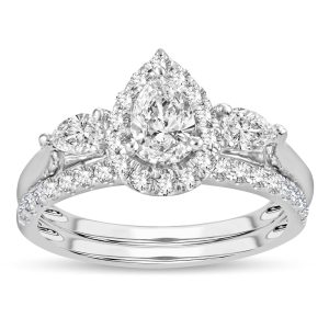 14K WHITE GOLD DIAMOND 1.20 CT TOTAL WEIGHT BRIDAL RING