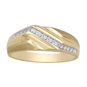 10K DIAMOND 0.13 CT MENS RING