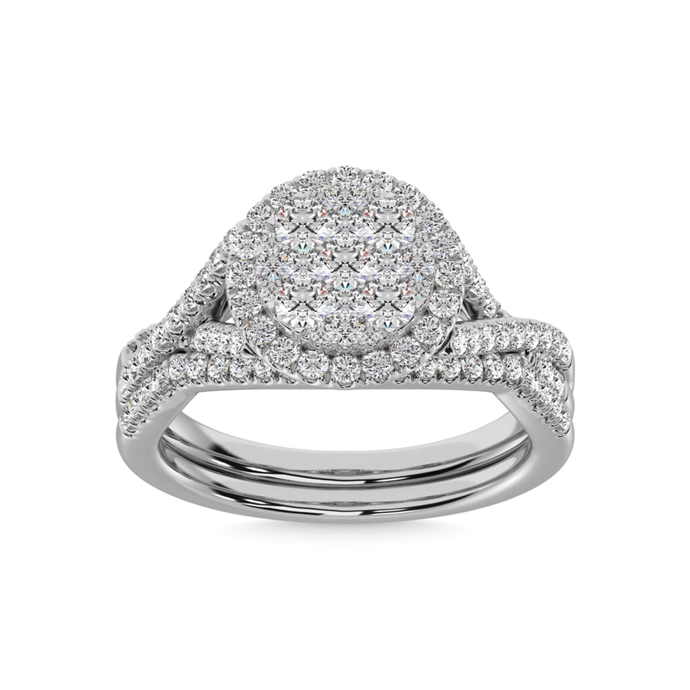 14K WHITE GOLD 0.90 CT TOTAL WEIGHT DIAMOND FASHION RING