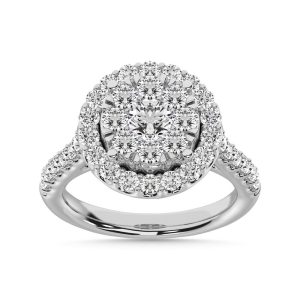14K WHITE GOLD 1.5 CT TOTAL WEIGHT DIAMOND FASHION RING